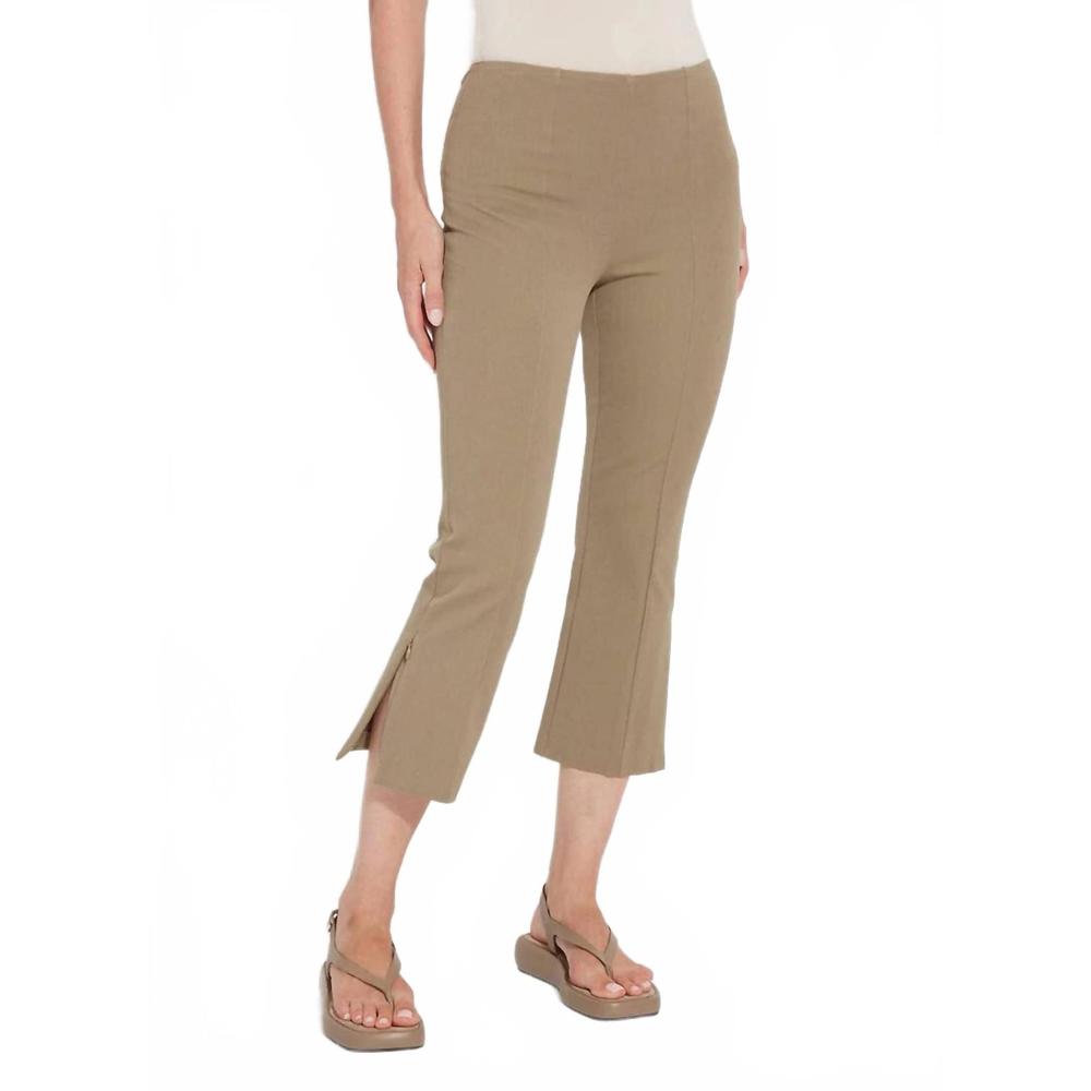 NEW LYSSE leighton flare cropped pant in olive leaf